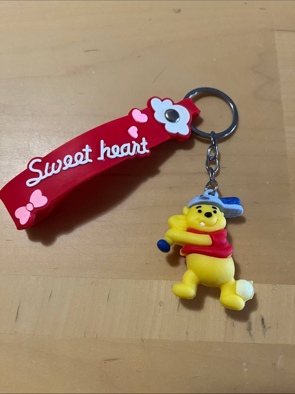 Red "Sweet Heart" Winnie the Pooh Keychain Charm